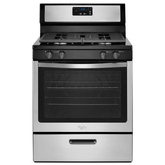 Gas stove with clearance broiler in oven